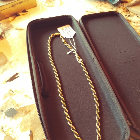 Trifari Designer Gold Plated Stainless Corded Neck - Picture 2 of 3